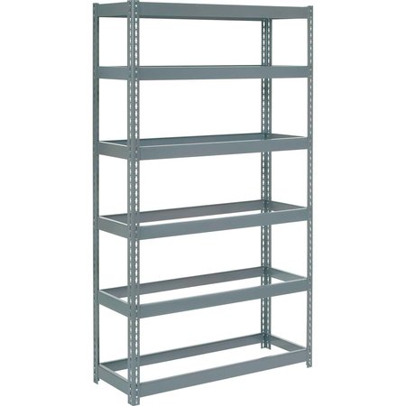 GLOBAL INDUSTRIAL Extra Heavy Duty Shelving 48W x 18D x 96H With 6 Shelves, No Deck, Gray B2297281